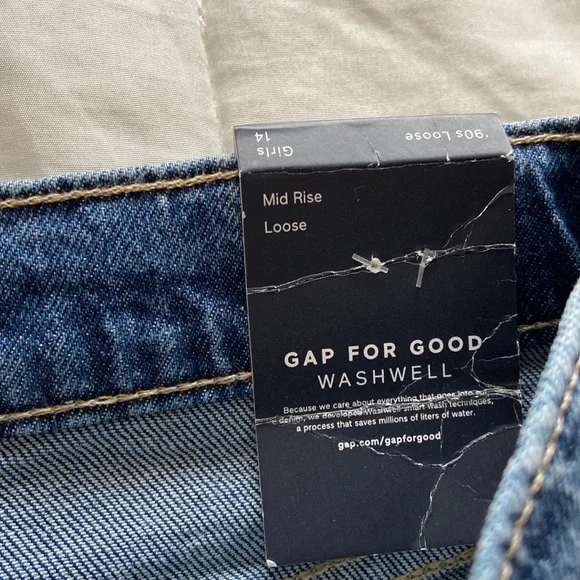 NWT Gap Mid-Rise Side Vent Hem Distressed 90s Loose Straight Leg Jeans - Picture 10 of 14